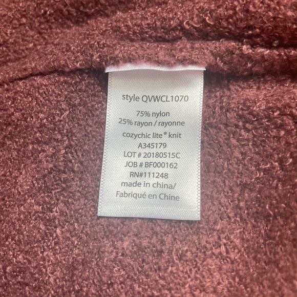 Barefoot Dreams CozyChic Lite Catalina Long Cardigan Sweater, Size Large, Garnet - Picture 9 of 10